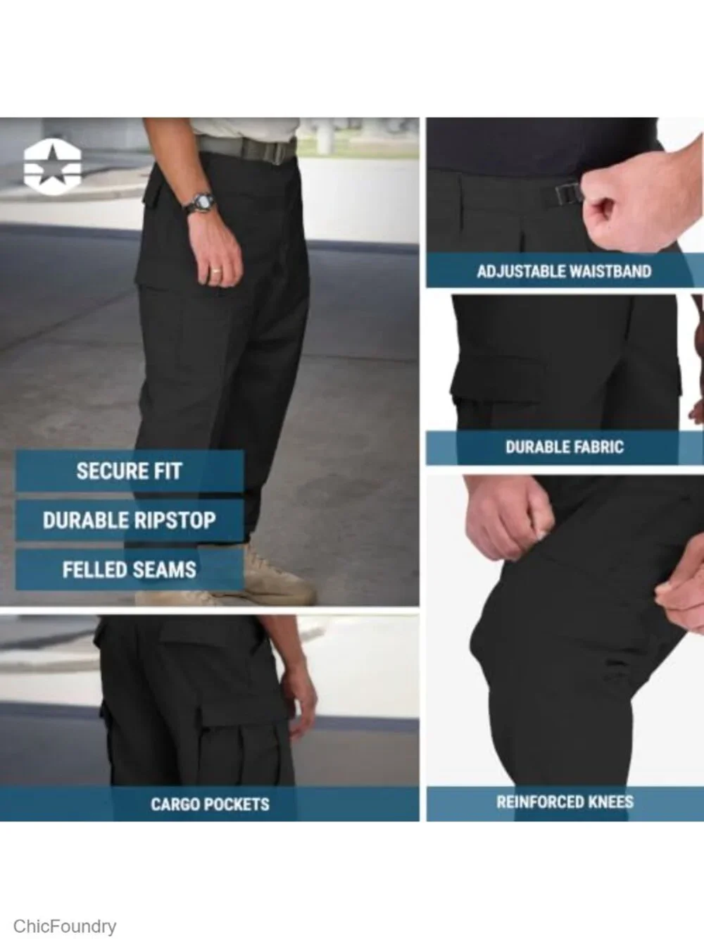 Men's Ripstop BDU Cargo Pants Work Trouser Law Enforcement First Responder